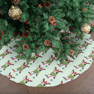 Jupon De Sapin En Polyester Brossé Chat Calico de Noël amusant