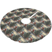 Jupon De Sapin En Polyester Brossé Chat de Sibérie en Noël de Neige (Angle)