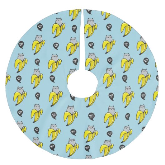 Jupon De Sapin En Polyester Brossé Chat en banane (Devant)