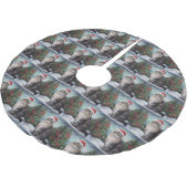 Jupon De Sapin En Polyester Brossé Chat Maine Coon à Noël de neige (Angle)