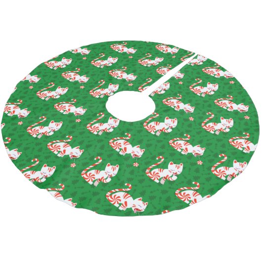 Jupon De Sapin En Polyester Brossé Chat mignon de sucre de canne (Angle)