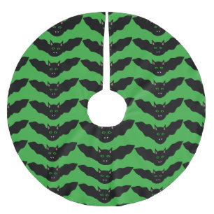 Jupon De Sapin En Polyester Brossé Chat Vampire face chauve-souris Halloween Jupe d'a