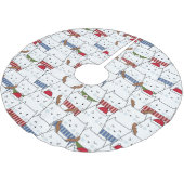 Jupon De Sapin En Polyester Brossé Chats de Noël (Angle)