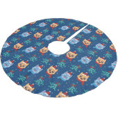 Jupon De Sapin En Polyester Brossé Chats de Noël mignons (Angle)