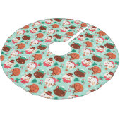 Jupon De Sapin En Polyester Brossé Chats de Noël mignons Jupe Polyester Brossé (Angle)