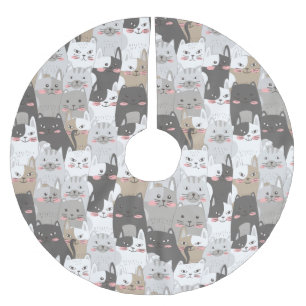 Jupon De Sapin En Polyester Brossé Chats mignons