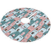 Jupon De Sapin En Polyester Brossé Chats mignons (Angle)