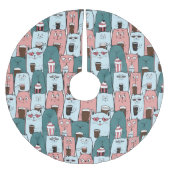 Jupon De Sapin En Polyester Brossé Chats mignons (Devant)