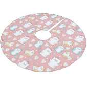 Jupon De Sapin En Polyester Brossé Chats mignons (Angle)