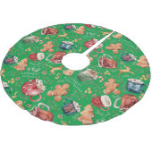 Jupon De Sapin En Polyester Brossé Chaud cacao pain d'épices Cookies Noël rustique (Angle)