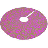 Jupon De Sapin En Polyester Brossé Chaud rose léopard Motif Cercle Noël (Angle)