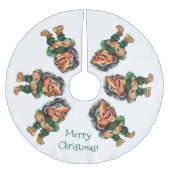 Jupon De Sapin En Polyester Brossé Cheeky Christmas Troll et Tree Delight (Devant)