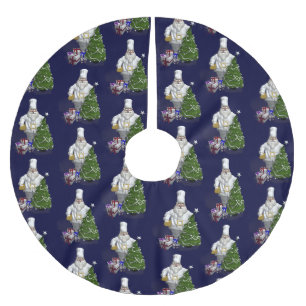 Jupon De Sapin En Polyester Brossé Chef du Père Noël doux