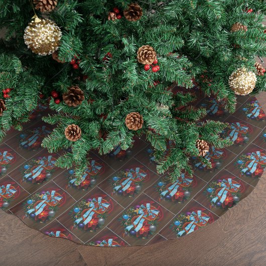 Jupon De Sapin En Polyester Brossé Chemise de Noël Red Dragon