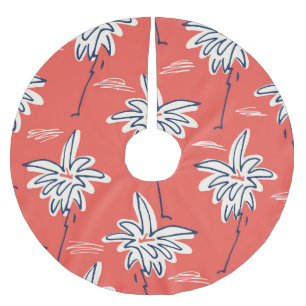 Jupon De Sapin En Polyester Brossé Chemise de plage hawaïenne, motif de doodle palm.