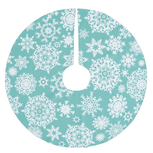 Jupon De Sapin En Polyester Brossé Chemise d'Motif d'arbre de Noël Turquoise clair (Devant)