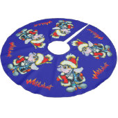 Jupon De Sapin En Polyester Brossé Chemise métalphant Winter Holiday Tree - bleu (Angle)