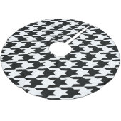 Jupon De Sapin En Polyester Brossé Chèque de socle noir blanc classique (Angle)