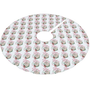 Jupon De Sapin En Polyester Brossé CHÈQUE Voeux de Noël Bébé Chèvre Baisers Angora