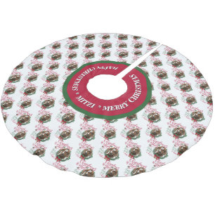 Jupon De Sapin En Polyester Brossé CHÈQUE voeux de Noël Bébé Chèvre Baisers Boer