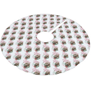 Jupon De Sapin En Polyester Brossé CHÈQUE voeux de Noël Bébé Chèvre Baisers Boer