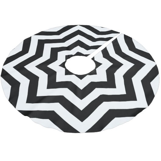 Jupon De Sapin En Polyester Brossé Chevron noir et blanc (Angle)