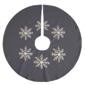 Jupon De Sapin En Polyester Brossé Chic Flocon de neige Jupe d'arbre de Noël (Devant)