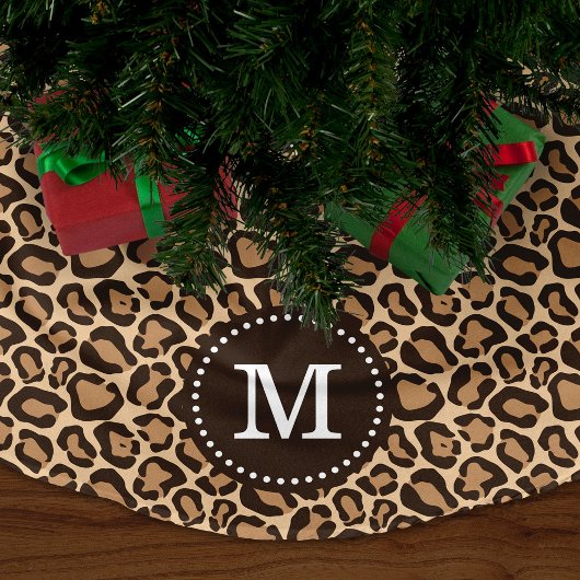 Jupon De Sapin En Polyester Brossé Chic Leopard Poster de animal Monogram