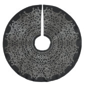 JUPON DE SAPIN EN POLYESTER BROSSÉ CHIC LUXE NOIR & ARGENT NOËL DAMASK GOTHIQUE (Devant)