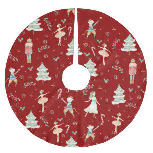 Jupon De Sapin En Polyester Brossé Chic Nutcracker Christmas Ballet Rouge