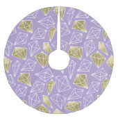 Jupon De Sapin En Polyester Brossé Chic violet diamants or Noël (Devant)
