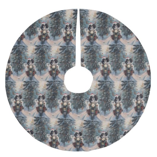 Jupon De Sapin En Polyester Brossé Chien Chin japonais équitation moto Noël (Devant)