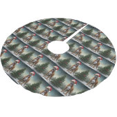 Jupon De Sapin En Polyester Brossé Chien de boxe en Noël de neige (Angle)