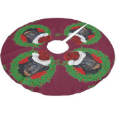 Jupon De Sapin En Polyester Brossé Chien de rottweiler de Noël (Angle)