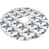 Jupon De Sapin En Polyester Brossé Chien de taureau avec Coeurs Saint-Valentin (Angle)