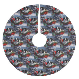 Jupon De Sapin En Polyester Brossé Chien de Terre-Neuve Noël Festif