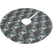 Jupon De Sapin En Polyester Brossé Chien des grandes Pyrénées à Noël de neige (Angle)