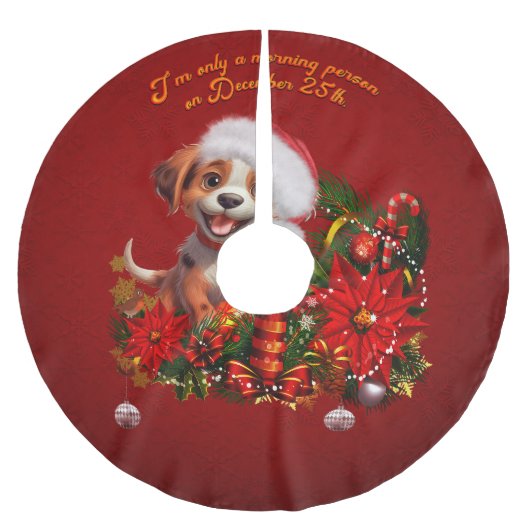 Jupon De Sapin En Polyester Brossé Chien drôle (Devant)