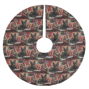 Jupon De Sapin En Polyester Brossé Chien Kelpie Australien Noël Festif