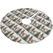 Jupon De Sapin En Polyester Brossé Chien malinois belge à Noël de neige (Angle)