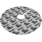 Jupon De Sapin En Polyester Brossé Chien Rottweiler pendant Noël de neige (Angle)