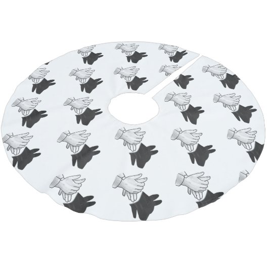 Jupon De Sapin En Polyester Brossé Chien Silhouette main (Angle)