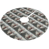 Jupon De Sapin En Polyester Brossé Chien Yorkipod en Noël de neige (Angle)