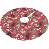 Jupon De Sapin En Polyester Brossé Chiens de Noël Chih Tzu (Angle)