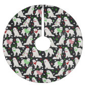Jupon De Sapin En Polyester Brossé Chiens de Noël des Grands Pyrénées (Devant)