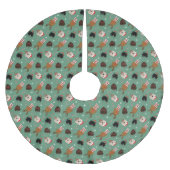 Jupon De Sapin En Polyester Brossé Chiens de Noël Goldendoodle (Devant)