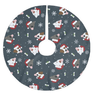 Jupon De Sapin En Polyester Brossé Chiens de père Noël