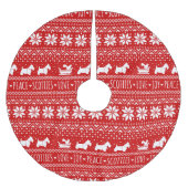 Jupon De Sapin En Polyester Brossé Chiens écossais de fête Noël | Scottish Terriers (Devant)