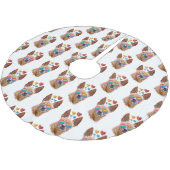 Jupon De Sapin En Polyester Brossé Chihuahua Chien avec Coeurs Saint Valentin (Angle)