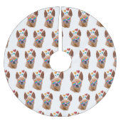 Jupon De Sapin En Polyester Brossé Chihuahua Chien avec Coeurs Saint Valentin (Devant)